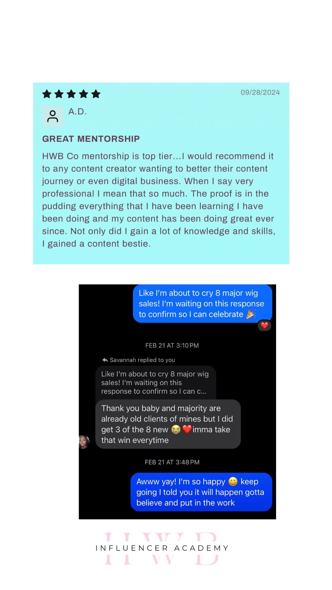 HWB Influencer Academy 101 Mentorship