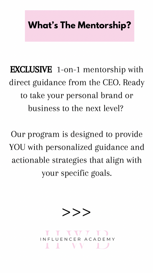 HWB Influencer Academy 101 Mentorship
